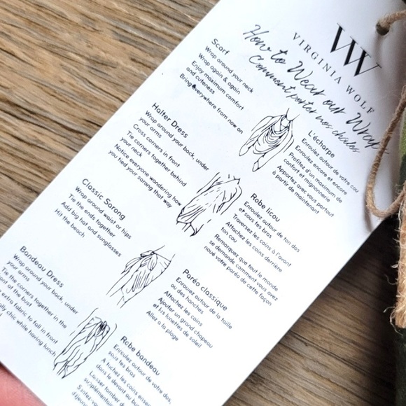 Virginia Wolf Tropical Multi Wear Tropical Palm Sarong Wrap Scarf One Size - Picture 4 of 8